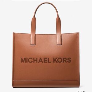 Michael Kors Tan Brown Leather Logo Tote